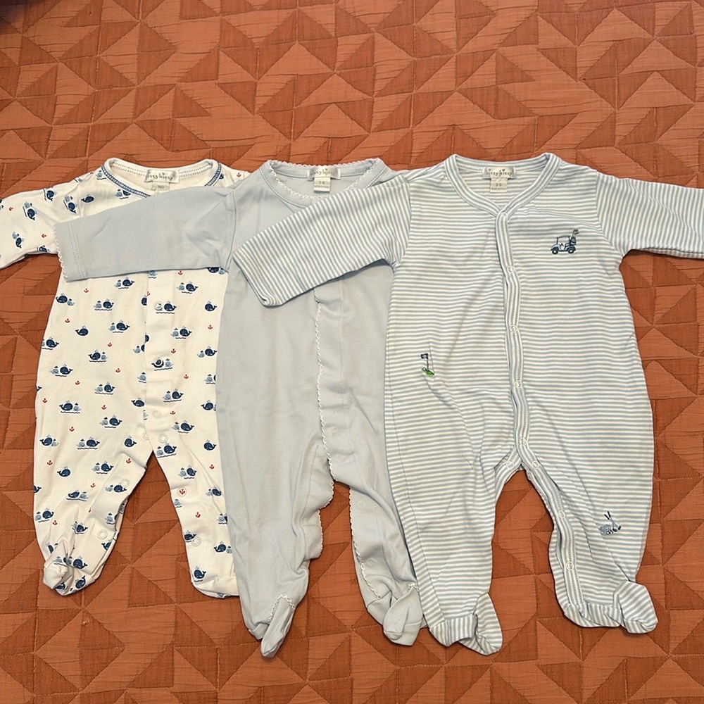 3x Kissy Kissy footed sleepers